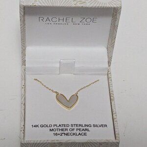 Rachel Zoe 14K Gold Plated SS w/Mother of Pearl Making up a Heart Necklace!